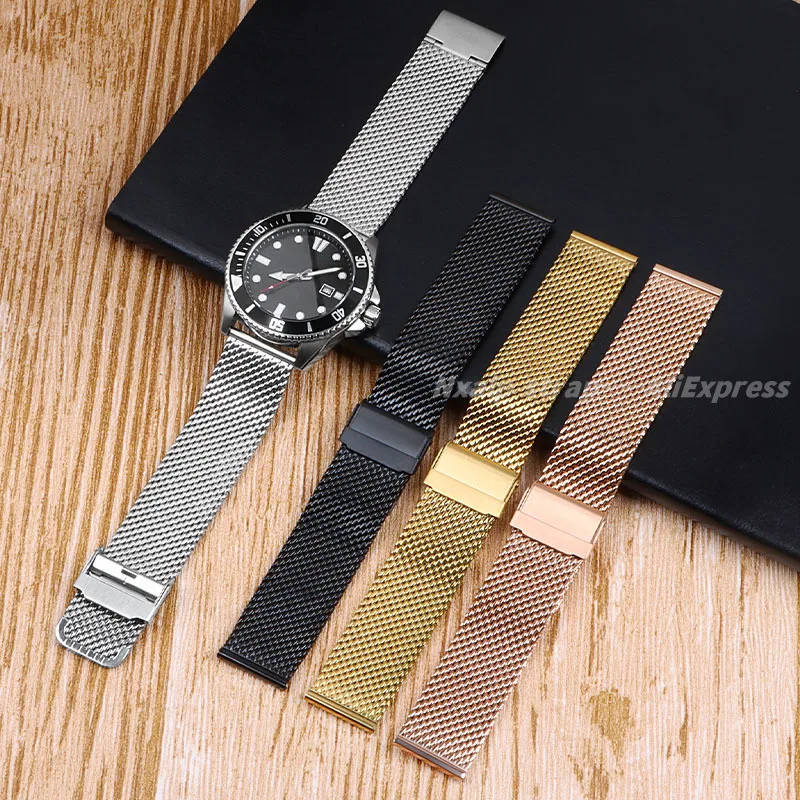Sleek Milanese Mesh Stainless Steel Quick Release Watch Strap - 1.0mm Width, Multiple Sizes Available