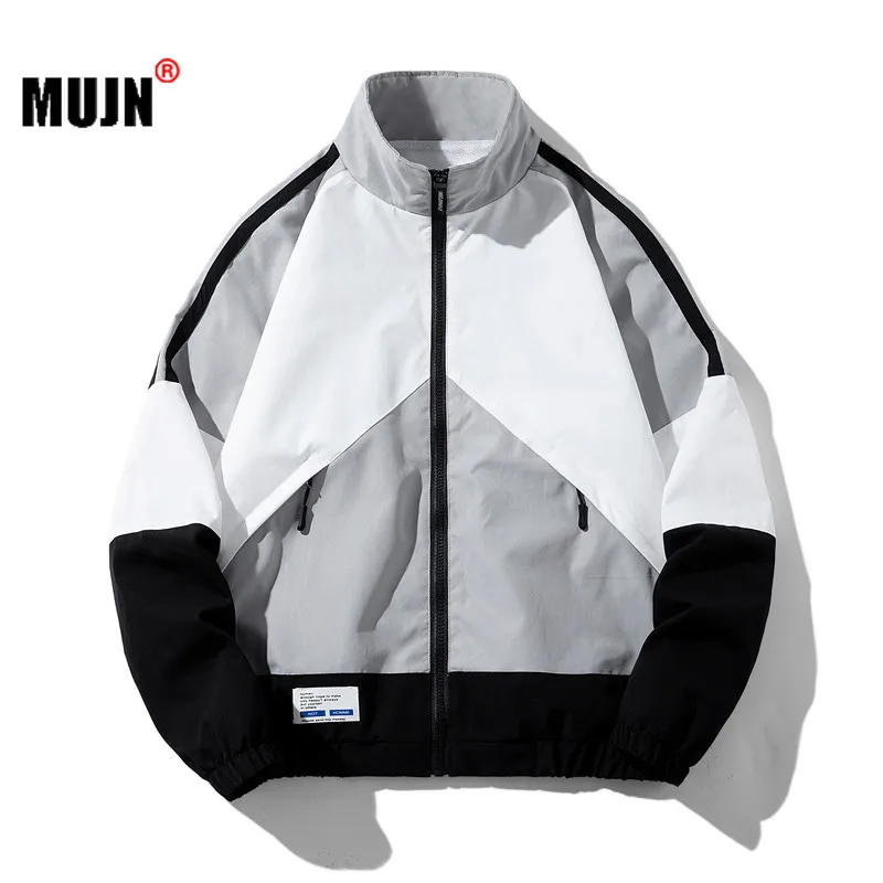 

Mens Baseball Jacket Hip Hop Patchwork Loose Jackets Spring Autumn Stand Collar Thin Men's Windbreaker Sportswear Casual Jacket