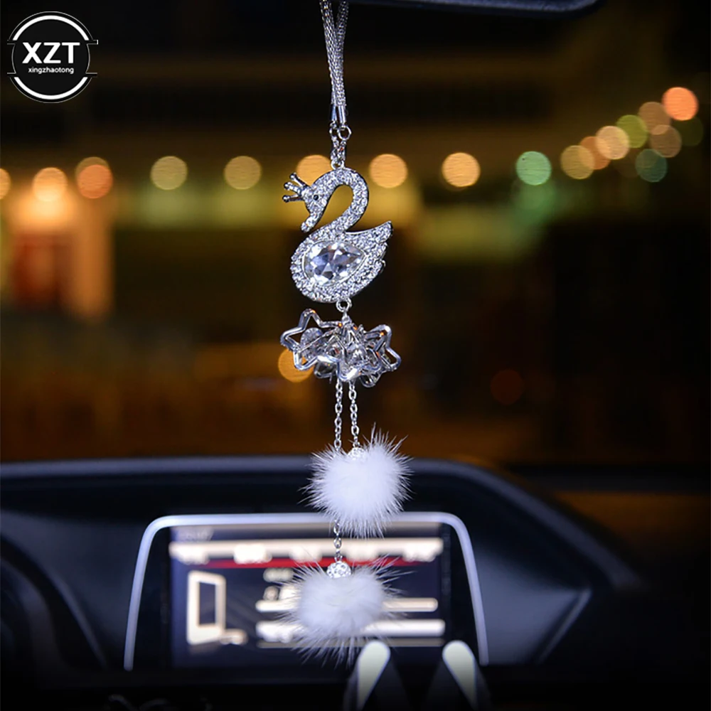 Leather Heart Wool Ball Alloy Car Hanging Ornaments