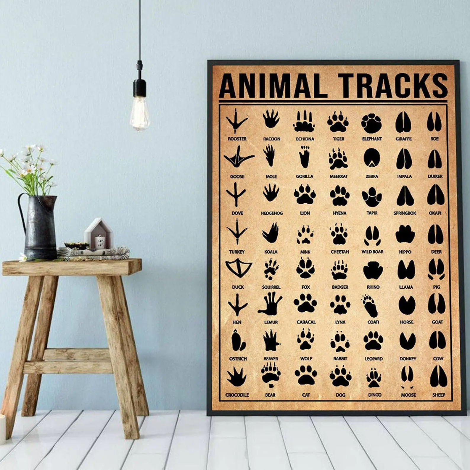 

Pozino Animal Tracks Metal Sign Animal Lover Wall Art Woodland Nursery Wall Decor Best Gift