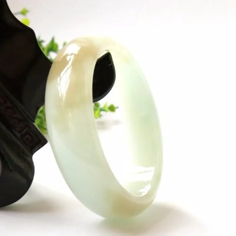 Quality Genuine Hetian Jade Bracelet Chinese Style Gray White Sugar Bangle Fashion Jewelry Accessories