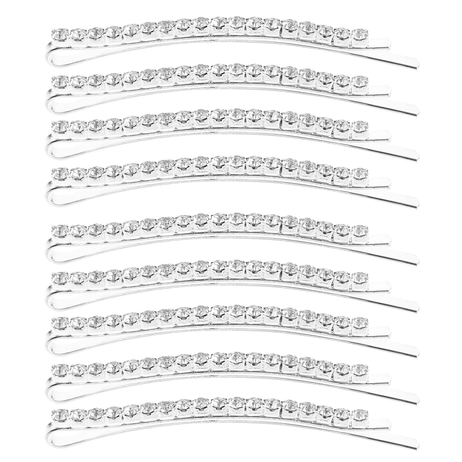 

12 Pcs Hair Pin Accessories Single Row Crystal Clips Women Rhinestone Hairpin Miss