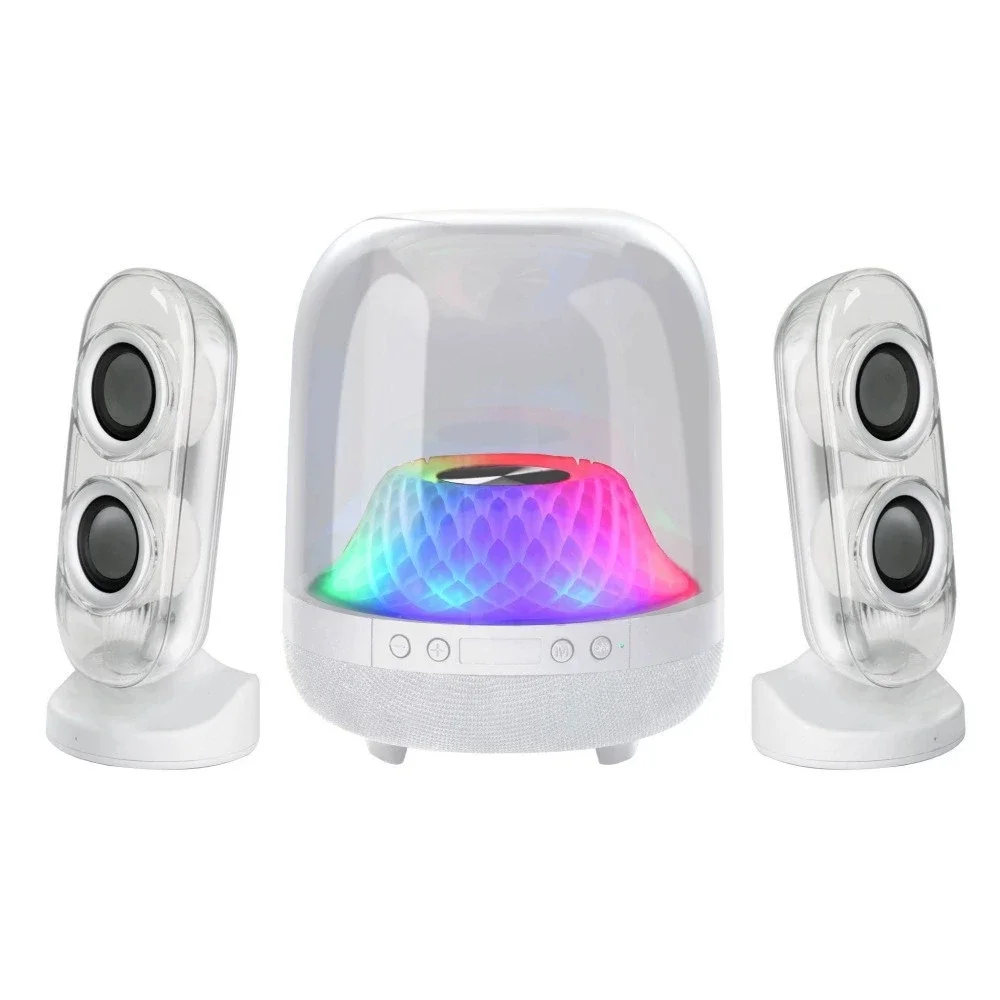 40W High Power Bass Music Box 9D Surround Sound Column Full Screen Transparent Caixa De Som Bluetooth Speakers Stereo Surround 6