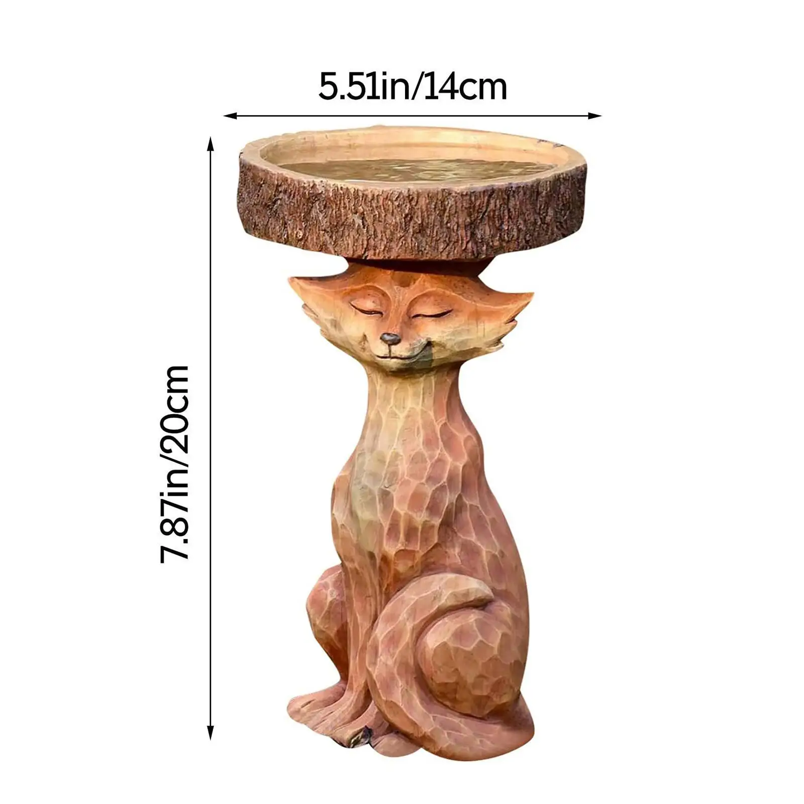 Lowrie Statue Figurine Garden Bird Bath Bowl Deck Resin Feeder Animal Sculpture for Balcony Outside Railing Wildbird Drinking