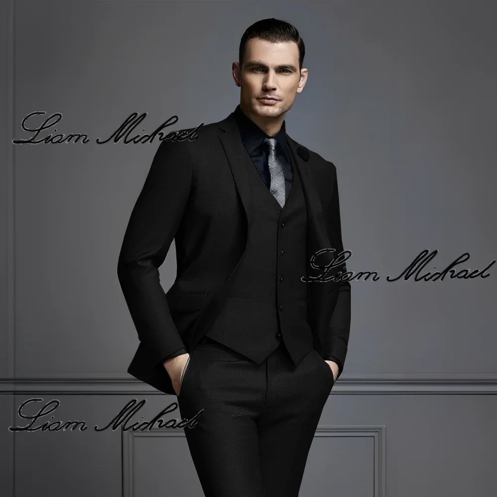 Gentleman Men's Suit 3 Piece Formal Jacket Pants Vest Wedding Groom Tuxedo Party Dress Slim Fit Outfit