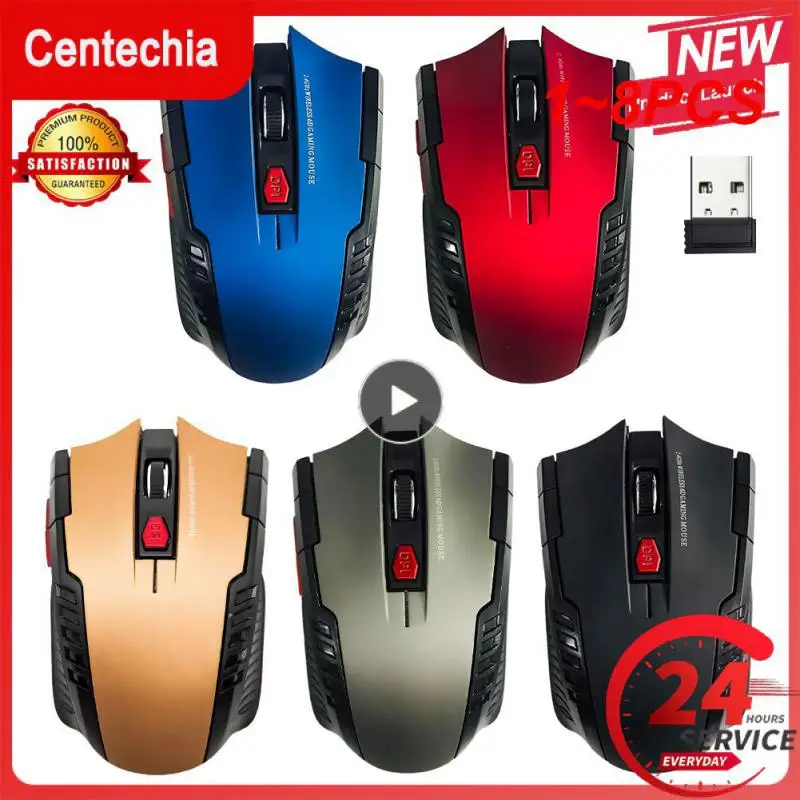 1 ~ 8Pcs Mouse Da Gioco Mouse Wireless 1600Dpi 2.4Ghz Mouse Per Computer Wireless Mouse Per Computer Ergonomico Per Laptop