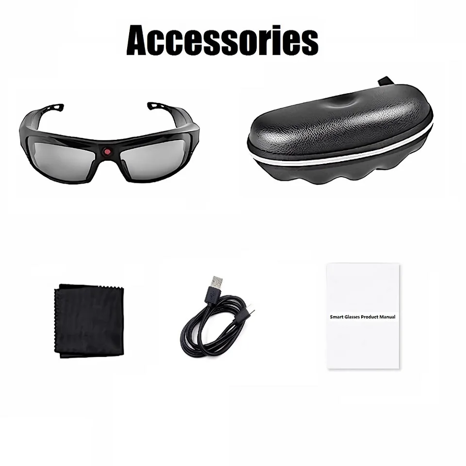 1080P Mini Camera Video Glasses Recording Sport Sunglasses with Bluetooth Speakers Call Action Camera Music Smart Glasses