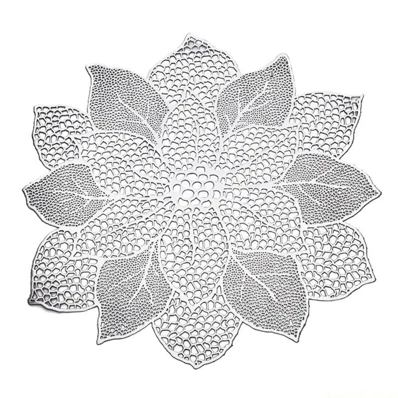 QX2E 연꽃 브론징 중공 플레이스매트 서양식 쿠션 내열 매트