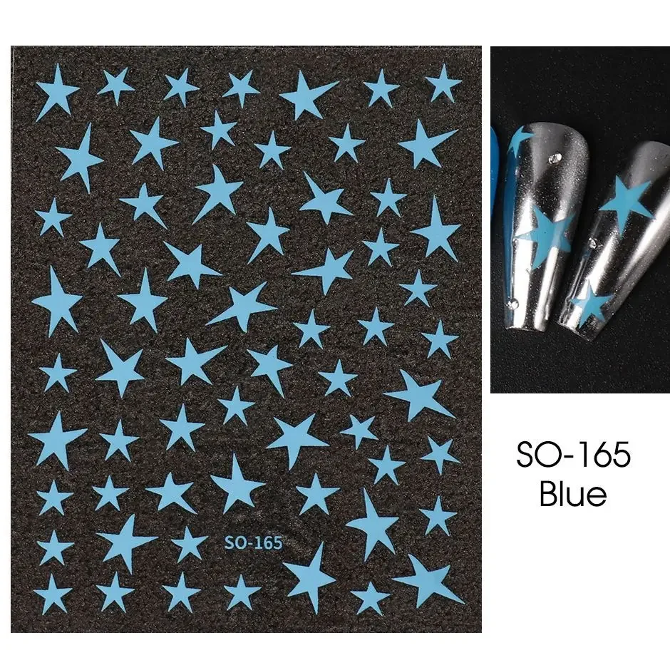 Irregular Pentagram Laser Shiny Nail Stickers - Self-Adhesive DIY Manicure Decals & Foils Wholesale Decor