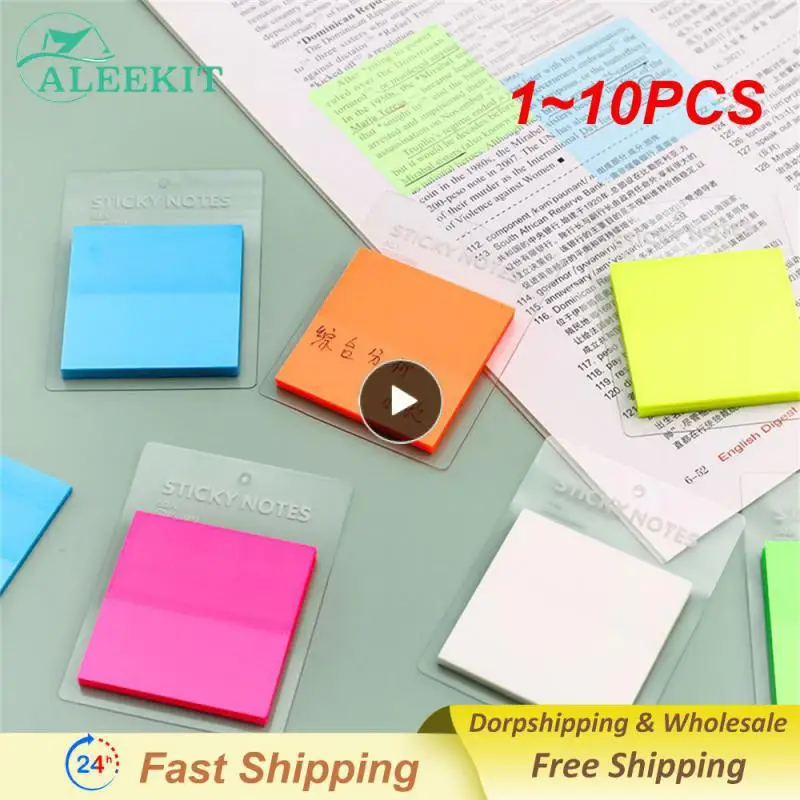 

1~10PCS Sheets Transparent Notes with Scrapes Stickers Waterproof PET Memo Message Daily To Do List Paper
