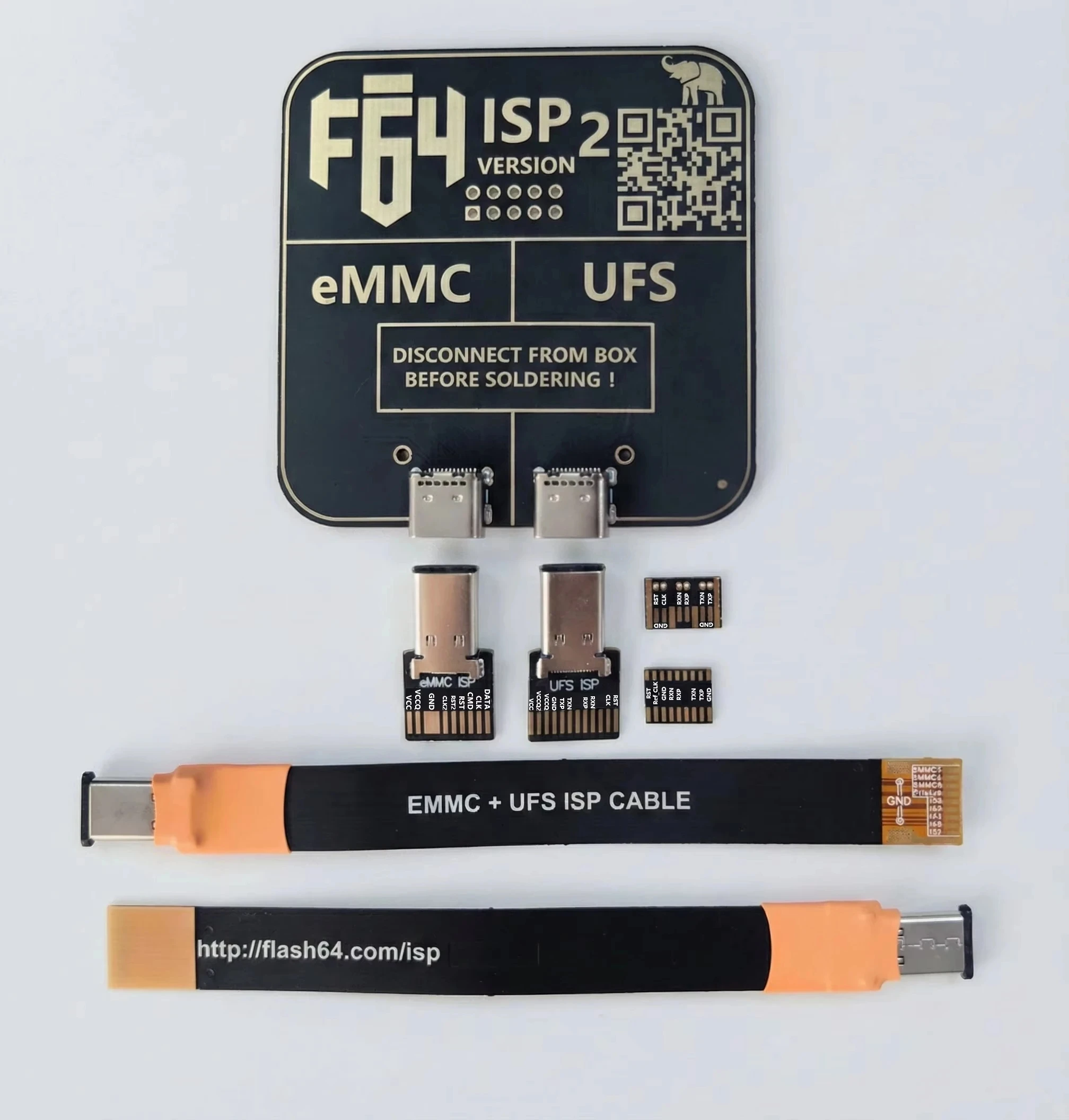 플래시 박스 64 F64 ISP V2 EMMC 플러스 UFS 업데이트 키트 고속 데이터 전송 메모리 업그레이드 도구
