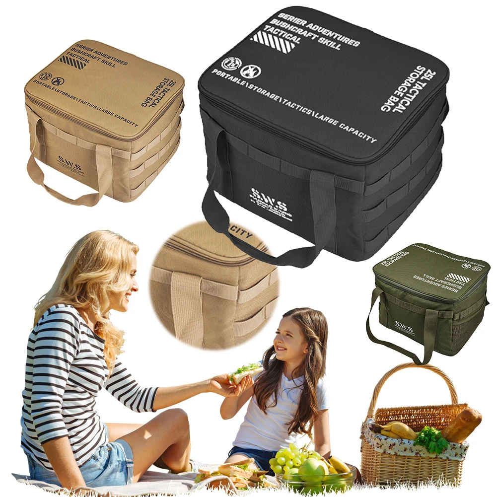 25L Camping Storage Bag Large Capacity Outdoor Camping Organizer Multifunctional Gas Canister Picnic Bag for Outdoor Picnic Tool