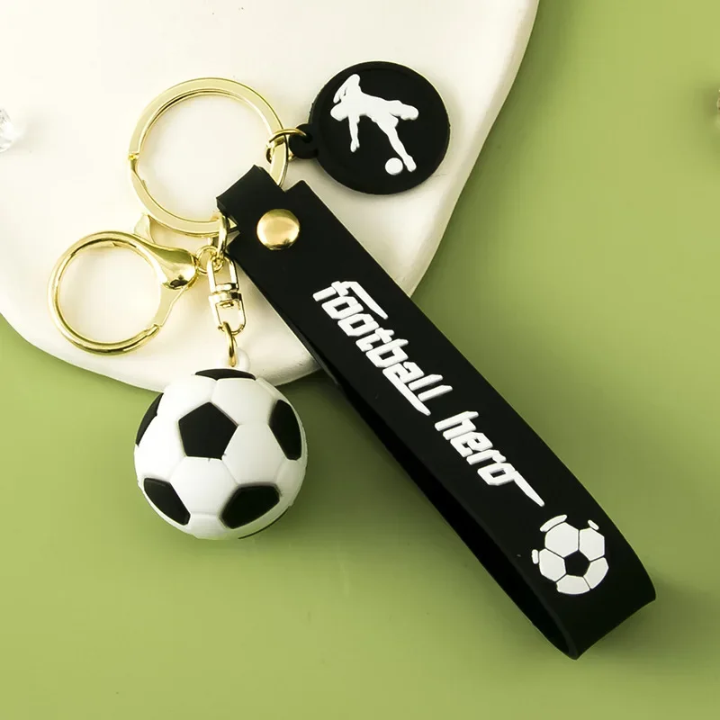 European Football Leather Souvenir Keychain & Phone Pendant Gift