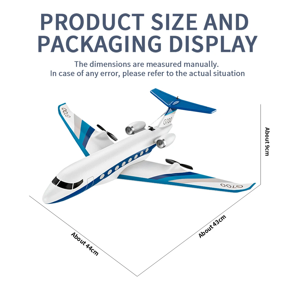 Planeur RC 2.4G 3CH avec gyroscope, planeur électrique en mousse EPP