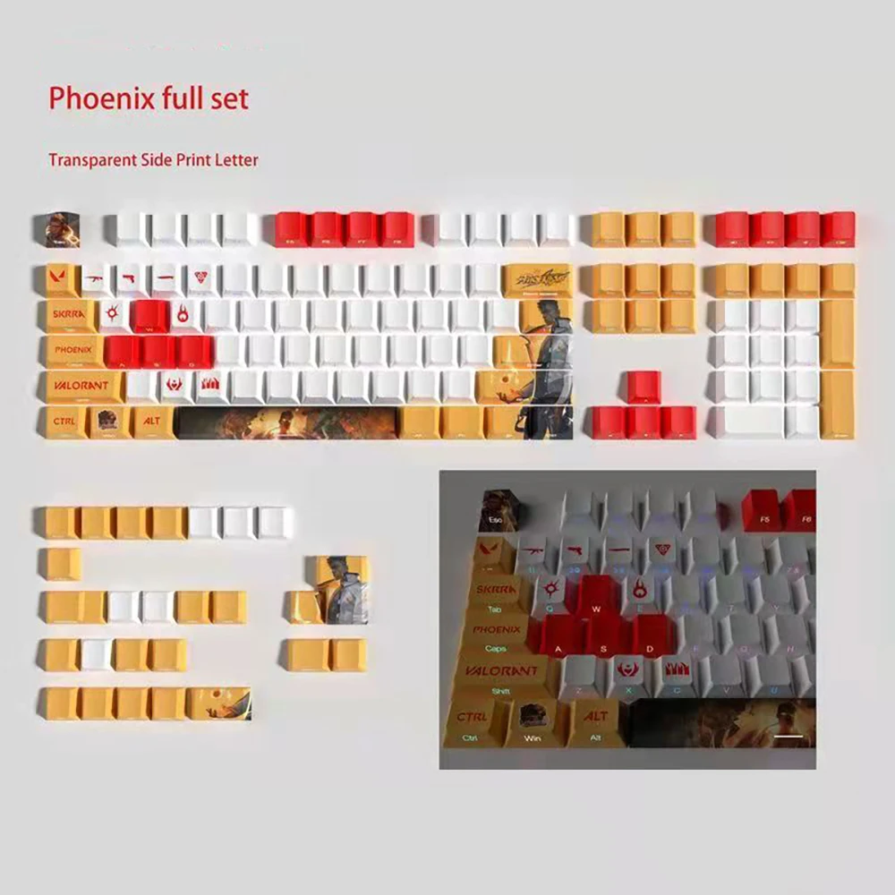 Valorant-Viper Full Set Keycaps Jogo, Side Print,