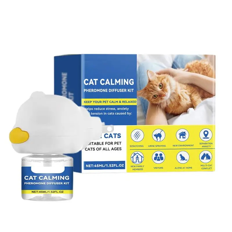 Cat Pheromone Diffuser 45ml Cat Calming Long Lasting Pheromone Plug-in Relaxants Calm Reduce Fighting