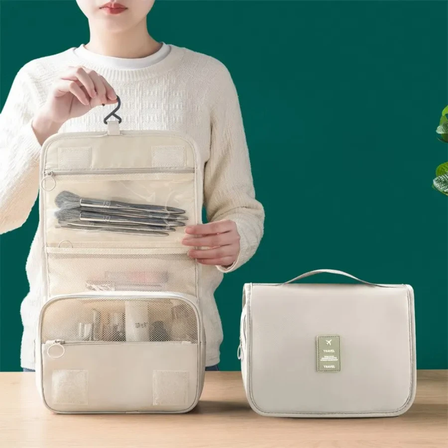 

Makeup Bag Travel Cosmetic Bags Toiletries Organizer Waterproof Storage Neceser Bathroom Hook Wash Pouch High Quality Women
