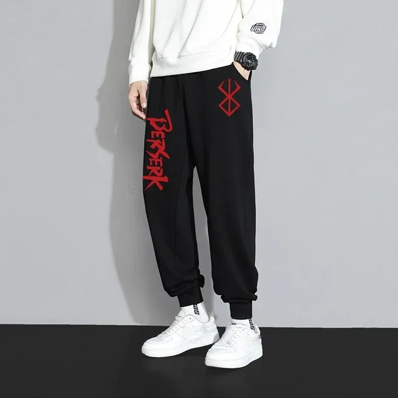 Anime Berserk Print Sweatpants for Men Athletic Joggers Trousers Spring Fall Casual Fleece Pants with Pockets Cosplay Costume 3