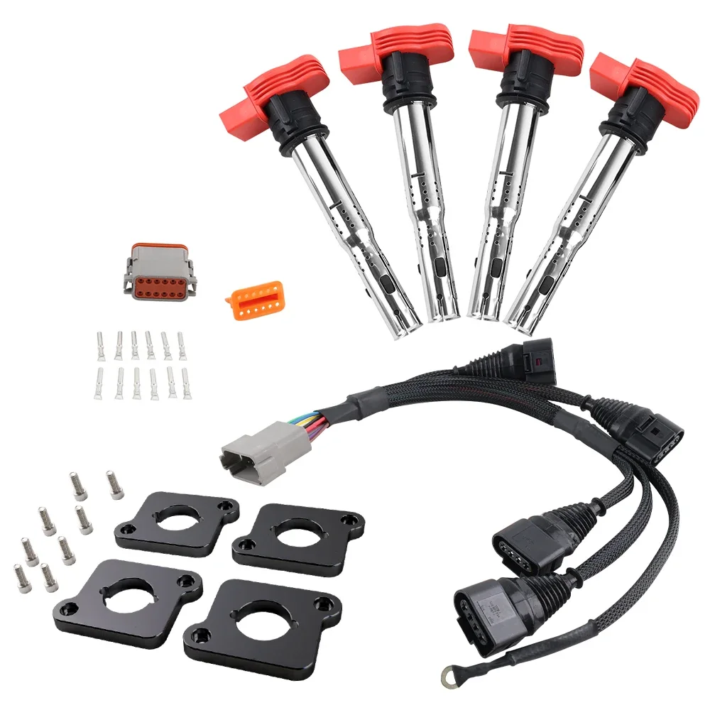 점화 코일 팩 변환 하네스 키트 및 ICM 1.8T-2.0T FSI R8, 아우디 A4 폭스바겐 파사트 B5 골프 제타 1.8L 터보용