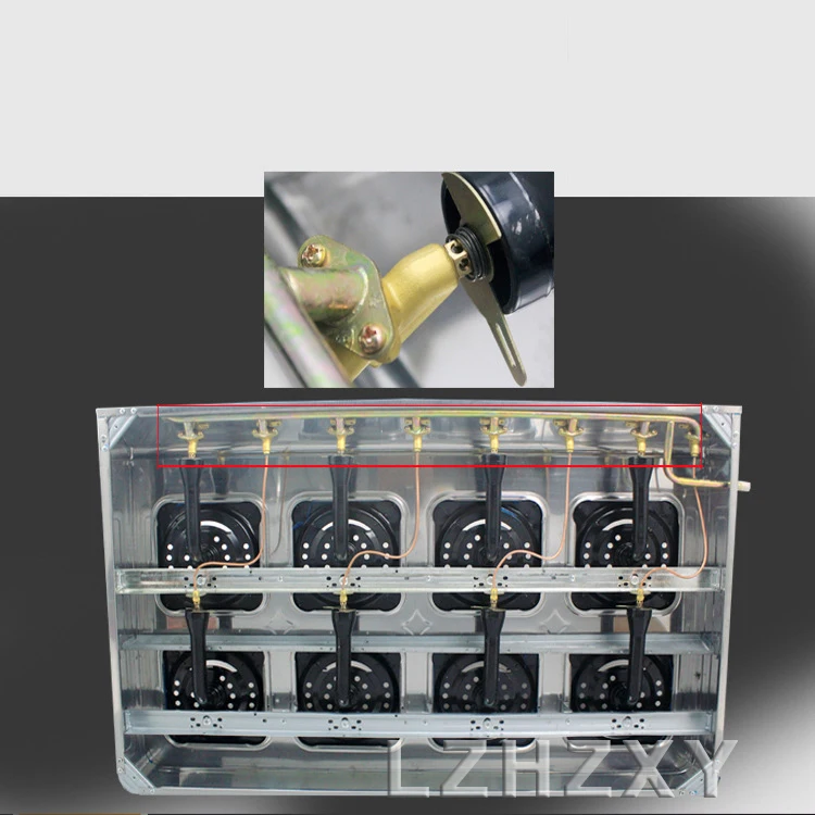 Medium high pressure square six-heads gas stove Commercial gas fire burner head Desktop furnace multi-purpose 6-holes gas stove 6