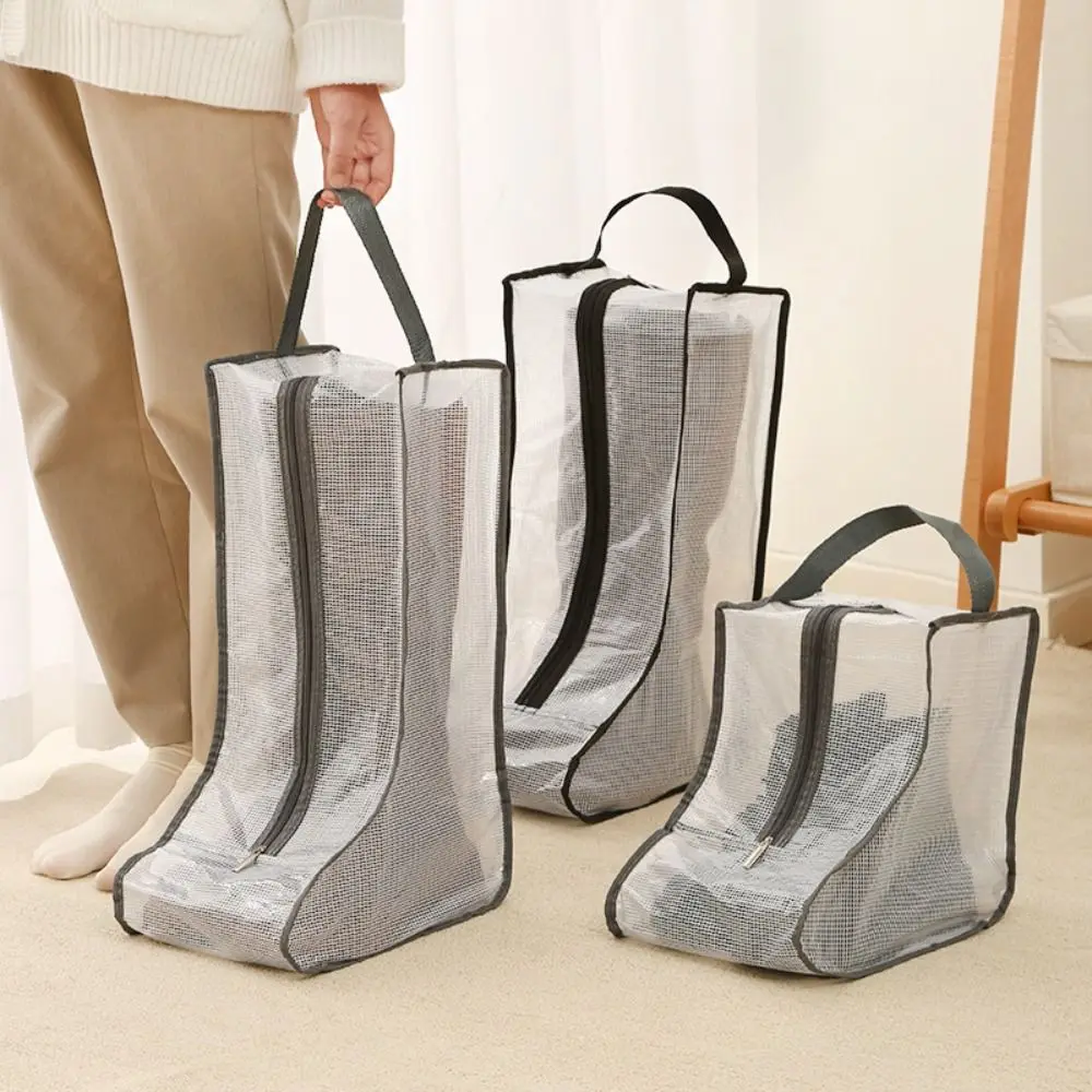 

PVC Rain Boots Storage Bag Foldable Long and Short Tote Shoes Organizer with Zipper Water-proof High Heel Shoes Storage Bags
