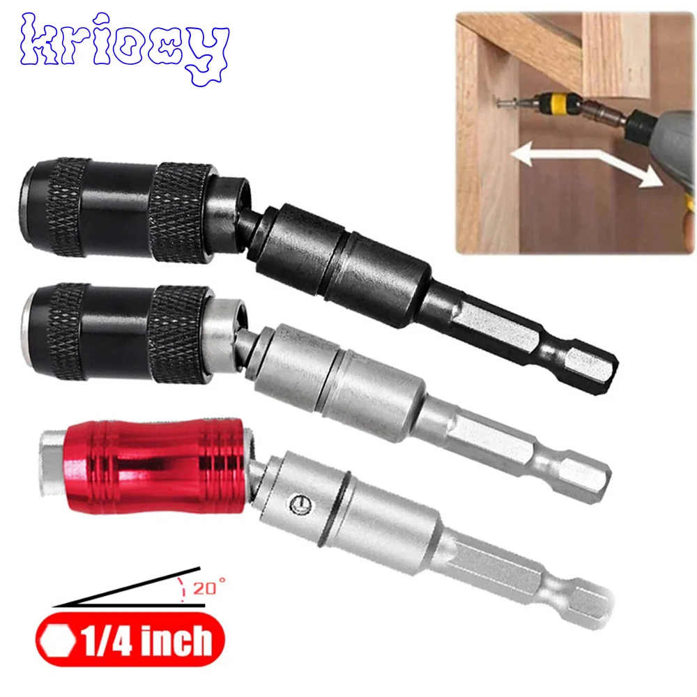 1/4" Hex Screw Drill 20° Pivoting Locking Bit Quick Change