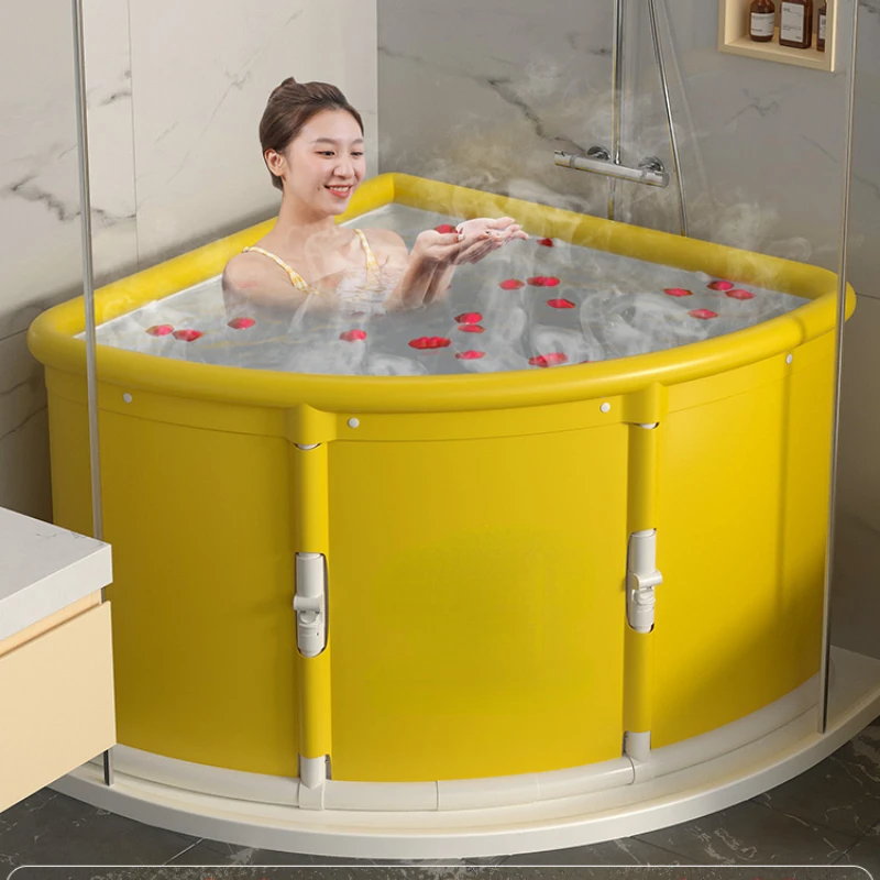 

Bath bucket adult folding fan bath barrel home whole body bath bucket