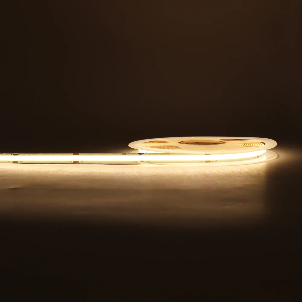 ตัวเลือกสินค้า COB LED Strip Light ตกแต่ง 3-10 มม. สีฟ้า เขียว แดง เหลือง หลายโทนแสง