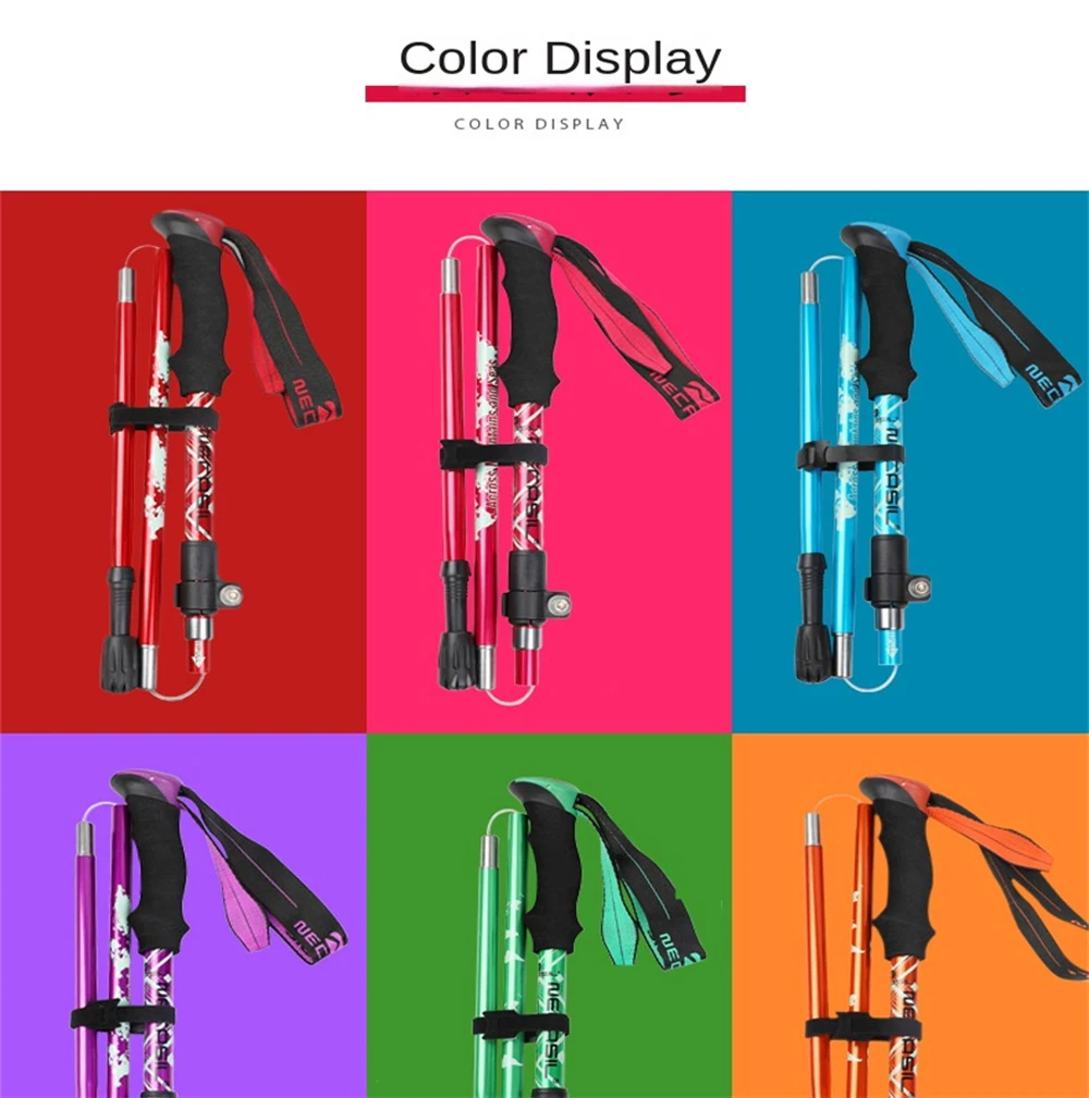 Trekking Stick 5-Section Ultralight Telescopic Trekking Pole - Portable, Foldable Walking Stick for Outdoor Camping & Hiking 6