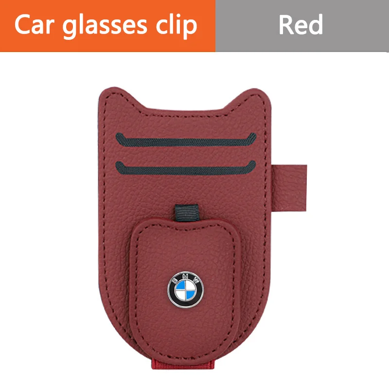 PU 가죽 자동차 안경 클립 BMW M 성능 E28 E39 E46 E53 E60 F20 X6 X5 용 다기능 썬 바이저 마그네틱 안경 클립