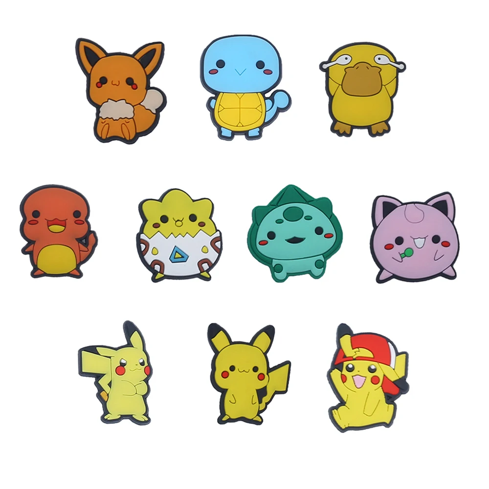 Pokemon Series Shoe Charms Accessories for Classic Clog Shoe Decoration Kids Gifts 9-25pcs/set