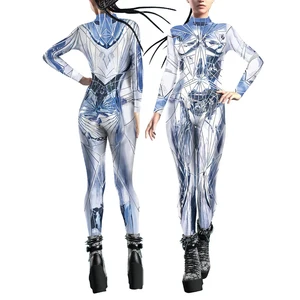 Glass Fragment Print Jumpsuit Women Fashion Sexy Zentai Bodysuit Holiday Party Cosplay Costume 3D Printed Catsuit for Sports