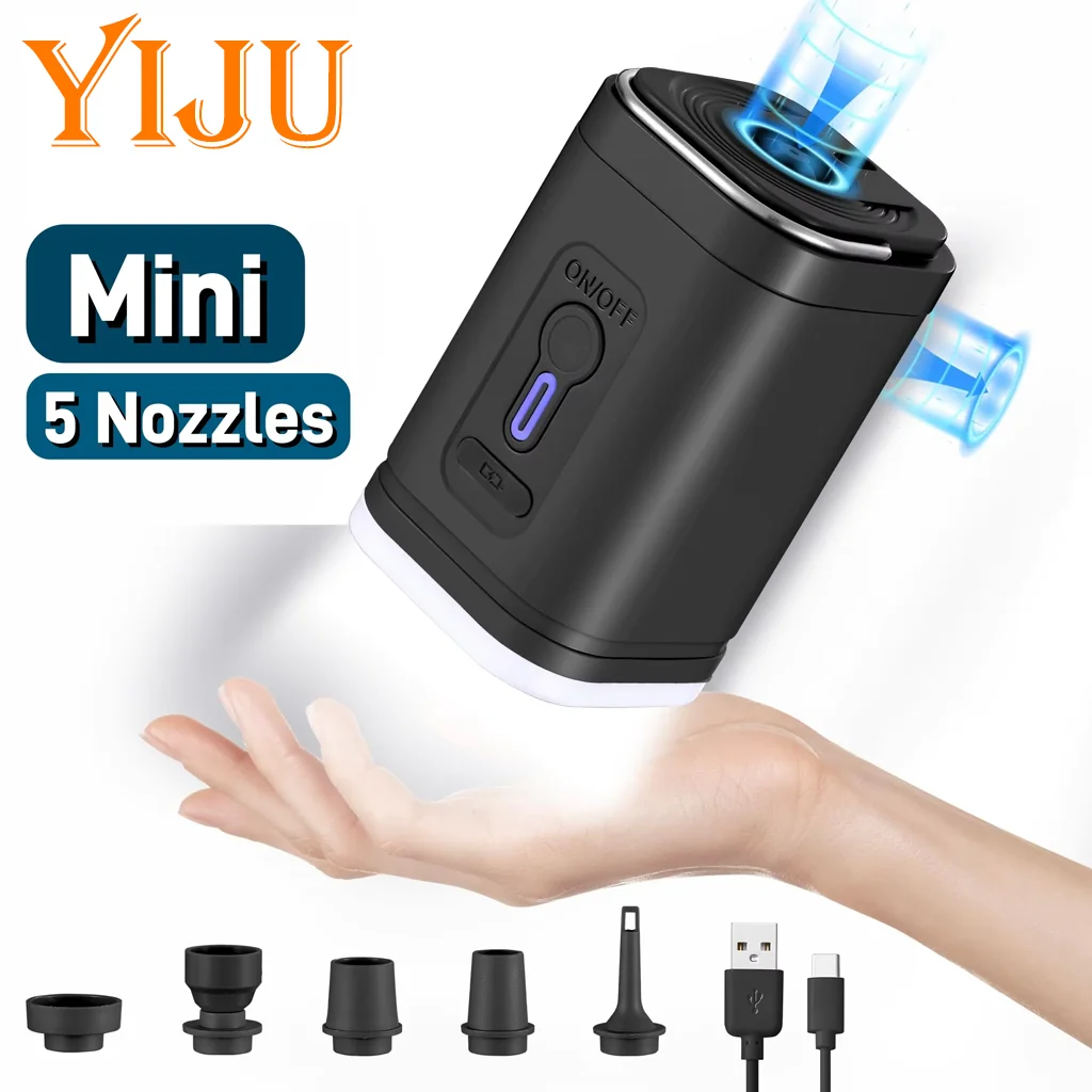Mini Portable Air Pump 1200mAh Battery USB Rechargeable Inflate Deflate for Pool Float Air Bed Vacuum Storage Bag air pump inflatable pump air compressor pump