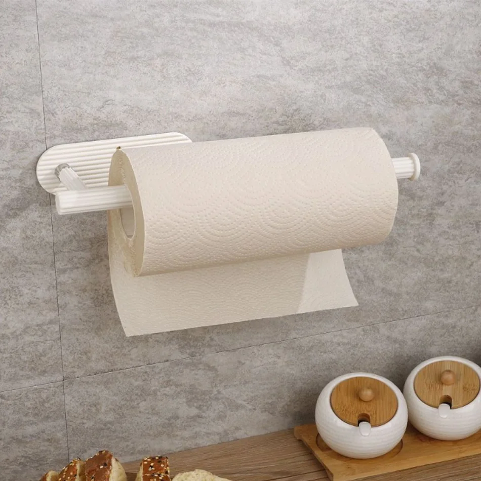 Adhesive Paper Holder ABS for Kitchen Toilet Bathroom Black White Wall Mounted Paper Towel Roll Rack Tissue Storage Holders paper towel holder toilet paper holder toilet paper rack paper towel rack