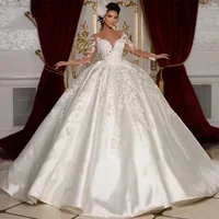 Long Sleeves Wedding Dress – Custom Lace Princess Ball Gown