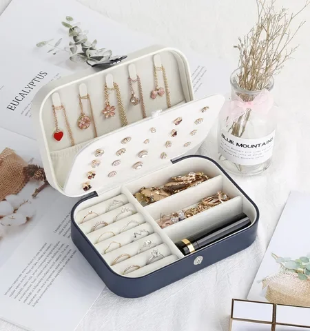 

2022 Jewelry Organizer Display Travel Jewelry Case Boxes Portable Jewelry Box Leather Storage Joyeros Organizador De Joyas