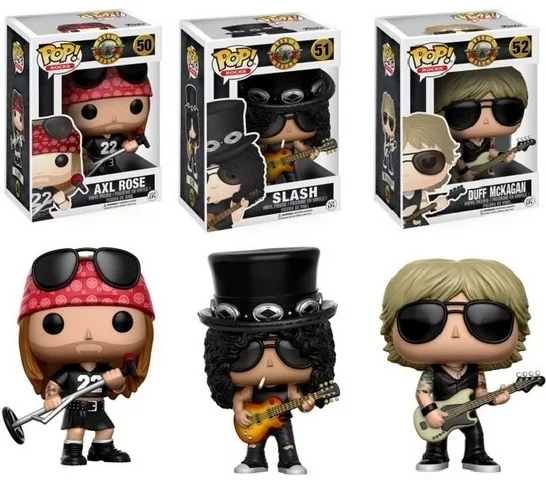 Funko POP Guns N' Roses Band Duff Mckagan 52# Slash 51# Axl