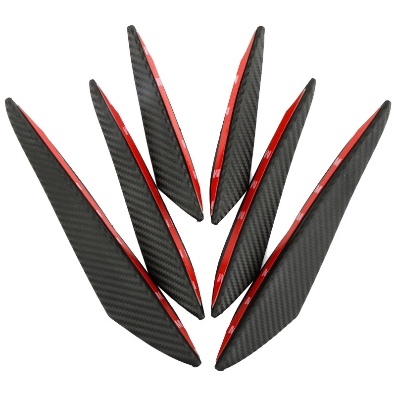 Premium Carbon Fiber Front Bumper Lip Spoiler & Diffuser Fin Set