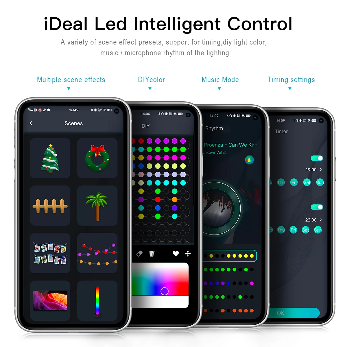 LED 요정 조명, 드림 컬러, USB LED 스트링 조명, 침실 파티, 결혼식, 크리스마스 트리 장식, 야외 정원 조명, 화환