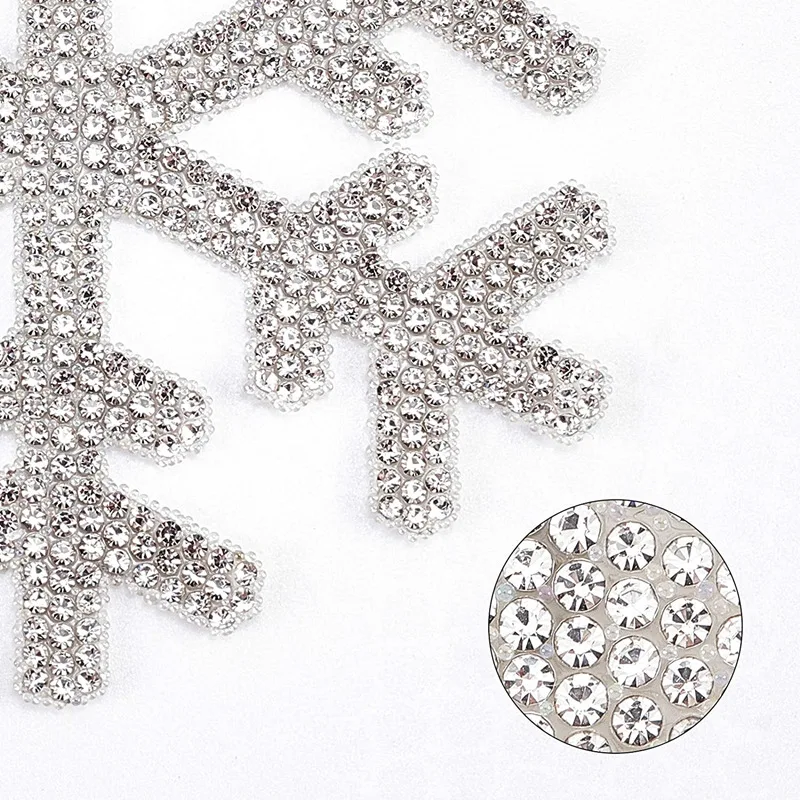 Self-adhesive Glitter Rhinestone Multi-styles Patches Snowflake Clothes Shoes Jeans Bags Decoration Small Badges Sticker 1/5pcs