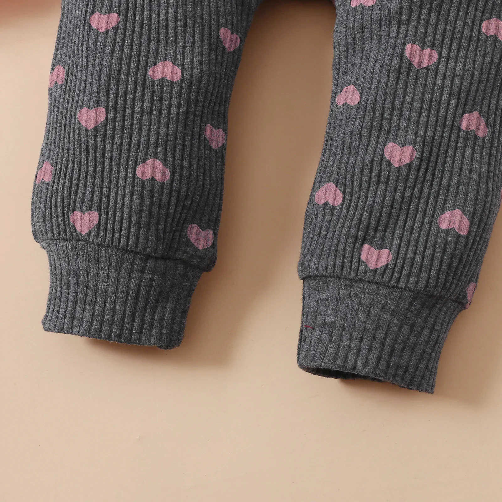 Newborn Baby Girls Clothes Set Pink Toddler Ruffle Tops Heart Print Bow Trousers Princess Casual Infant Outfits