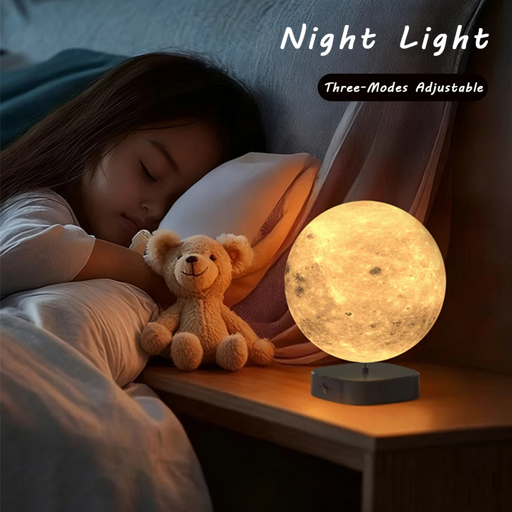1Pc 15cm Moon Lamp LED Night Light Battery Powered with Stand Starry Lamp Bedroom Decor Night Lights Kids Gift Moon Lamp