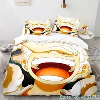 Ensemble de literie Anime One Piece pour garçons, housse de couette, housse de couette, taie d'oreiller, housse de athlon, taille simple, Queen, King Size, Intérieur a, Luffy Gear 5, enfants 2