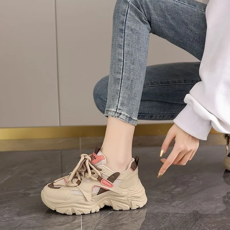 أحذية رياضية نسائية لعام 2025 للأب بجزء سفلي سميك...