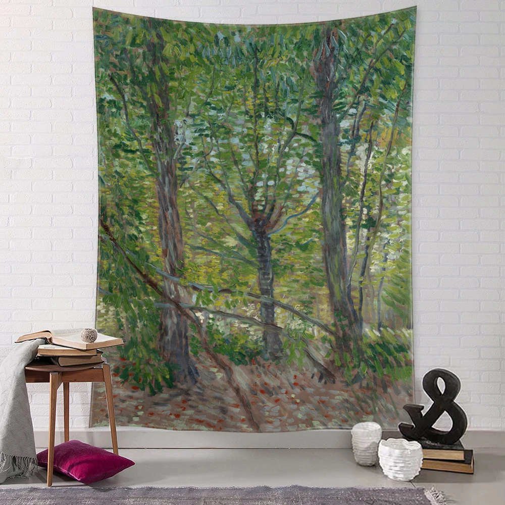 Garden Path Tapestry Wall Hanging Van Gogh Oil Painting Abstract Mystic Tapiz Witchcraft Living Room Bedroom Decor tapestry decor