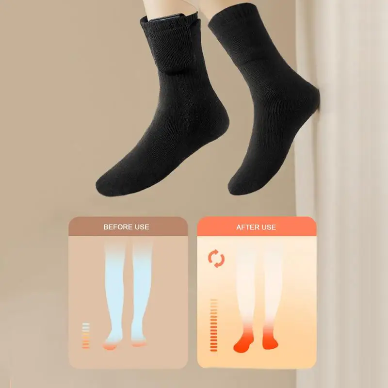 USB Rechargeable Heated Socks Constant Temperature Fever Electric Heated Socks Thickened Sport Foot Warmer Electric Heating Sock