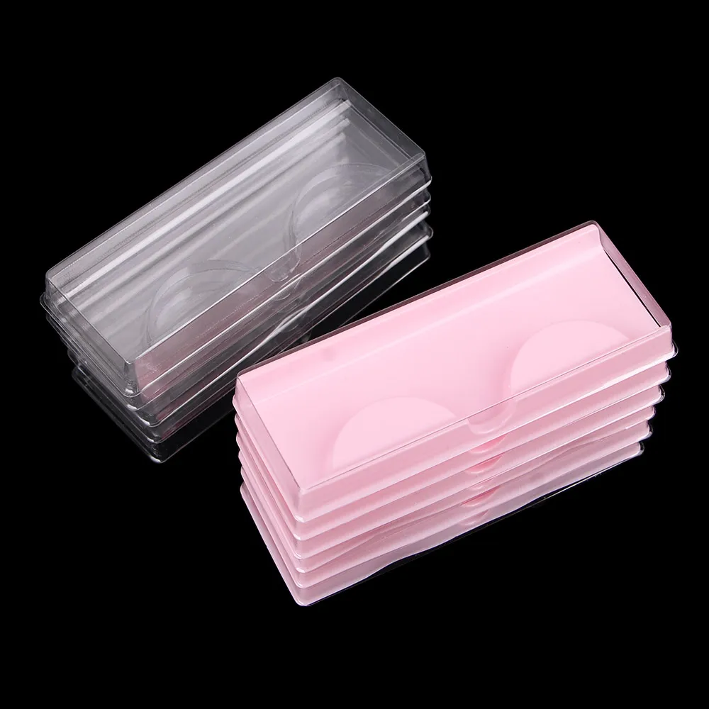 10pcs/lot Mini Reusable Eyes Lashes Case Plastic Clear Lid Eyelash