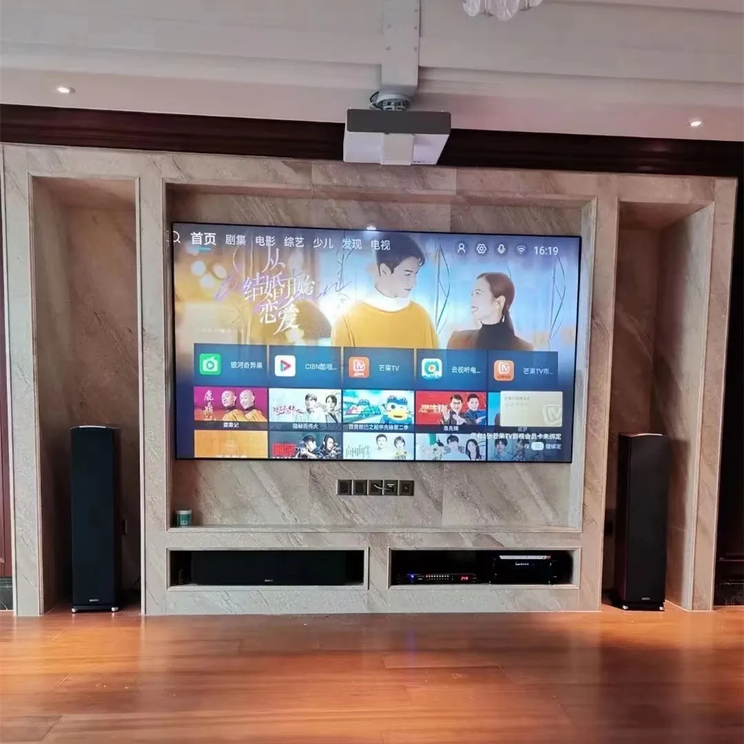 130 ''-150'' 4K T prisma Ust proiettore a lancio Ultra corto cornice fissa schermo ALR luce ambientale che respinge lo schermo di proiezione - immagine 2