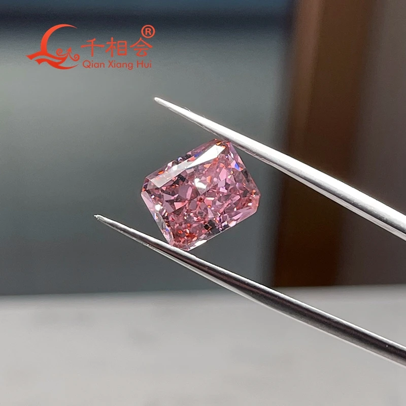 12 different color carmine red color rectangle octangle shape radiant crushed ice cut cubic zirconia loose stone cz stone