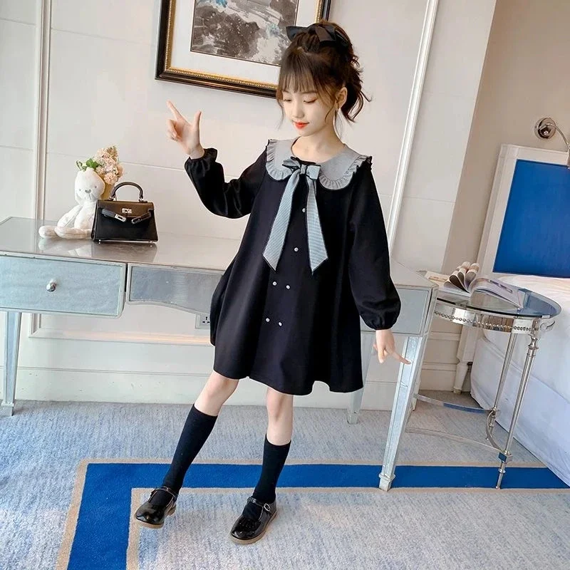 

Student Dresses for Girls Teenager School Uniform Dress Princess Party Clothes Children's Clothing 4 5 7 9 11 12 14 Years